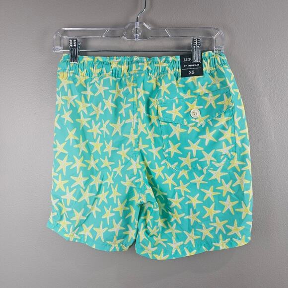 J.Crew Flex Swimwear Starfish Print Blue Trunks 6" Inseam Size XS - Picture 2 of 6